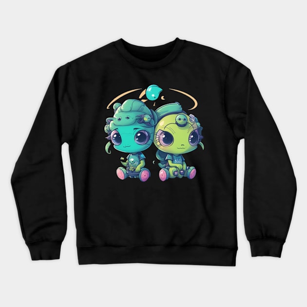 cute aliens Crewneck Sweatshirt by AOAOCreation